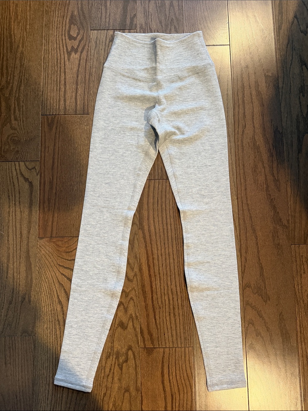 ALO YOGA High-Waisted Waffle Knit Gray Leggings